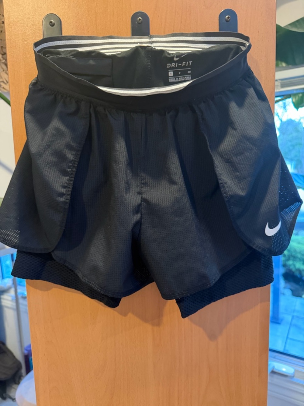 Nike Black Women's Dri-FIT Layered Athletic Shorts